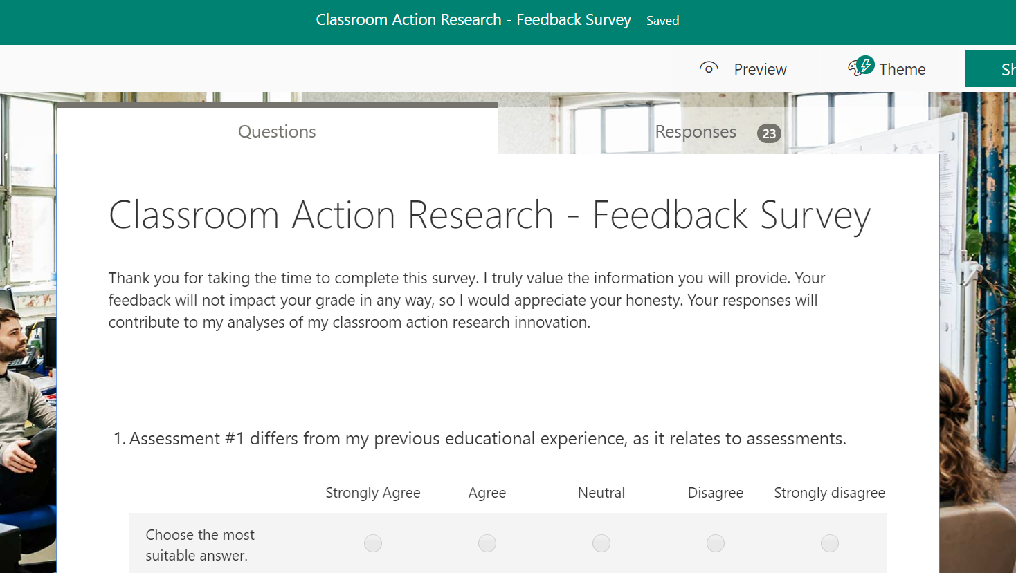 Data and Evidence – Classroom Action Research